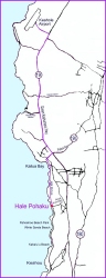  [Map of Kona from Keahole Airport to Hale Pōhaku] 