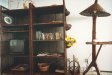 Tropical shelving and lamp stand in Hale Pōhaku living room